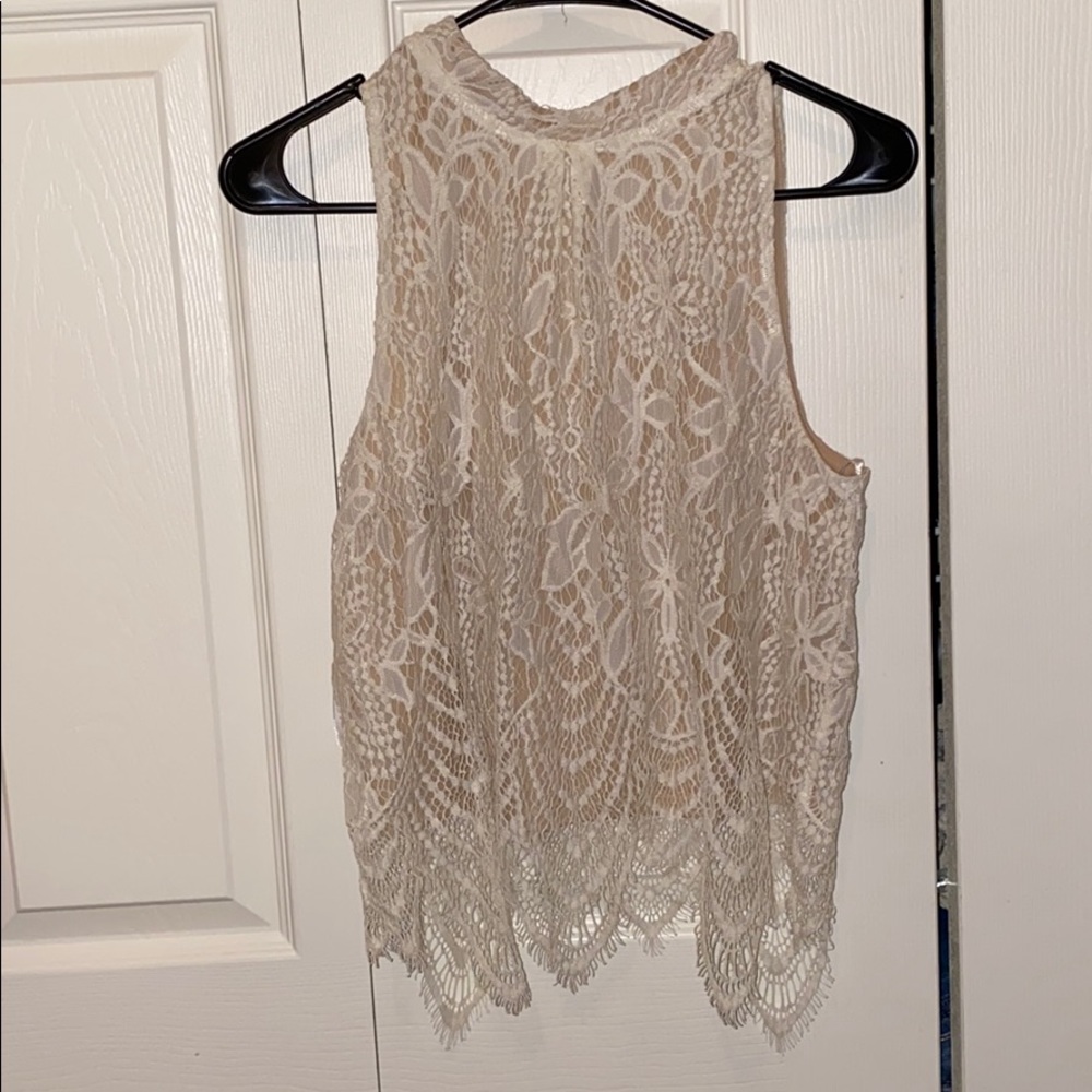 tan & cream tank - crotchet